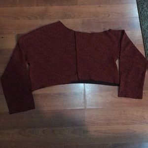 Red marl off shoulder sweater